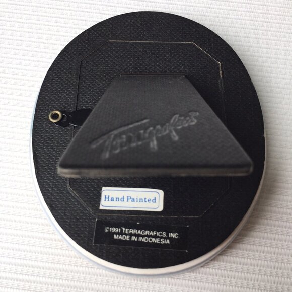 Terragrafics Photo Picture Frame Oval Tiled Floral Flower Butterfly Vintage - Picture 6 of 12